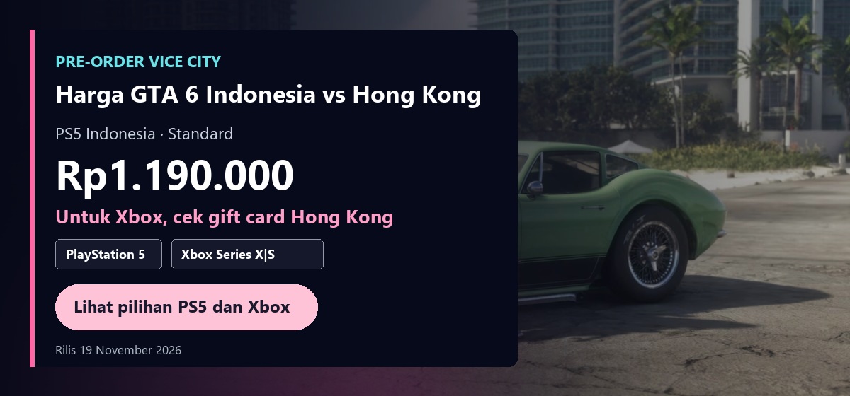 Harga GTA 6 Indonesia vs Hong Kong