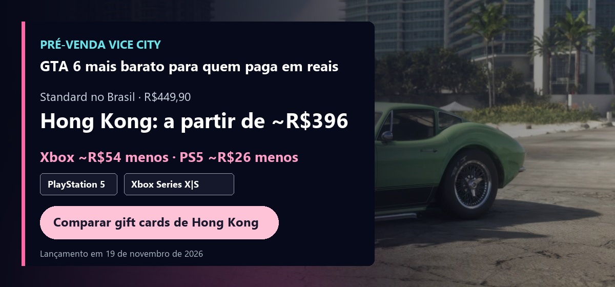 GTA 6 mais barato para quem paga em reais