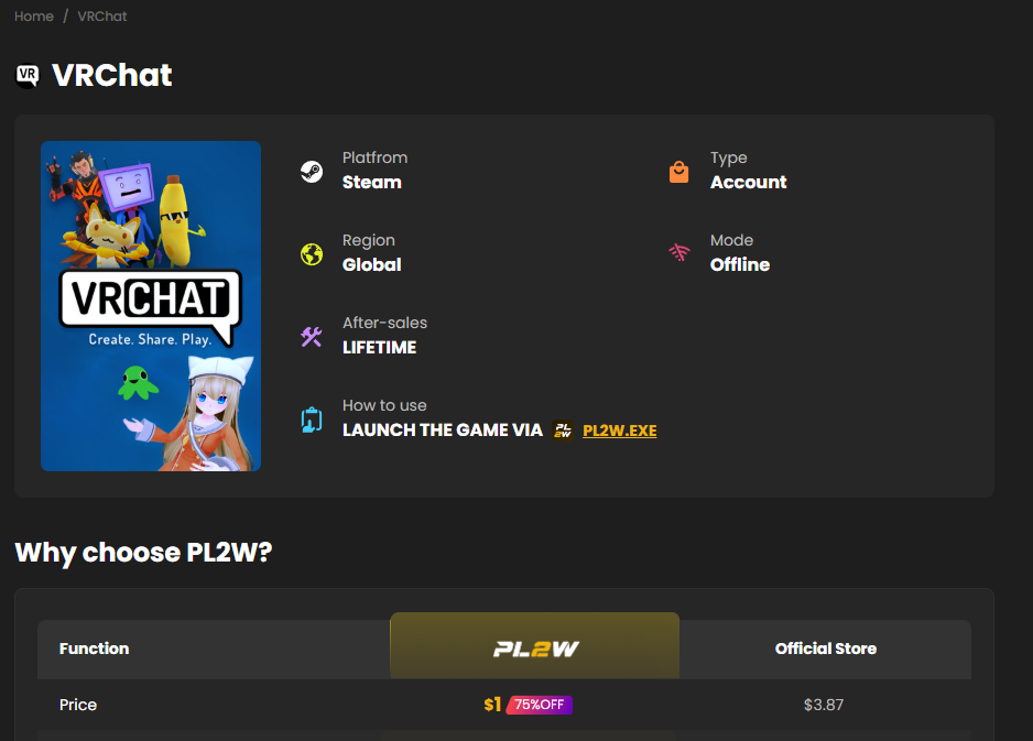 VRChat Account for Sale