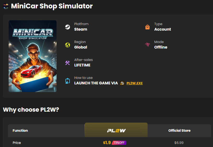 Buy MiniCar Shop Simulator