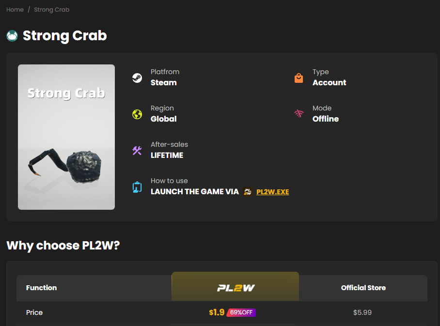 Buy Strong Crab