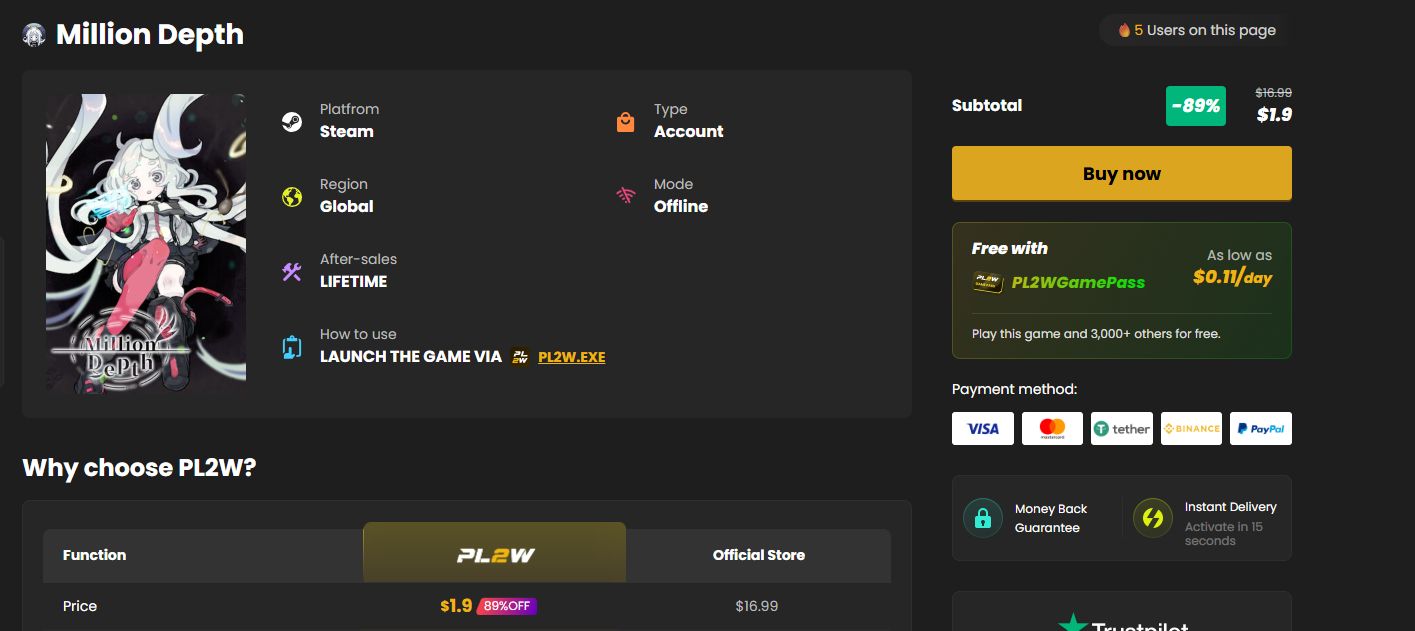 Buy Million Depth Buy Million Depth