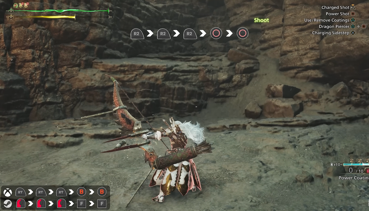 Monster Hunter Wilds Bow gameplay using Focus Mode Monster Hunter Wilds Bow gameplay using Focus Mode