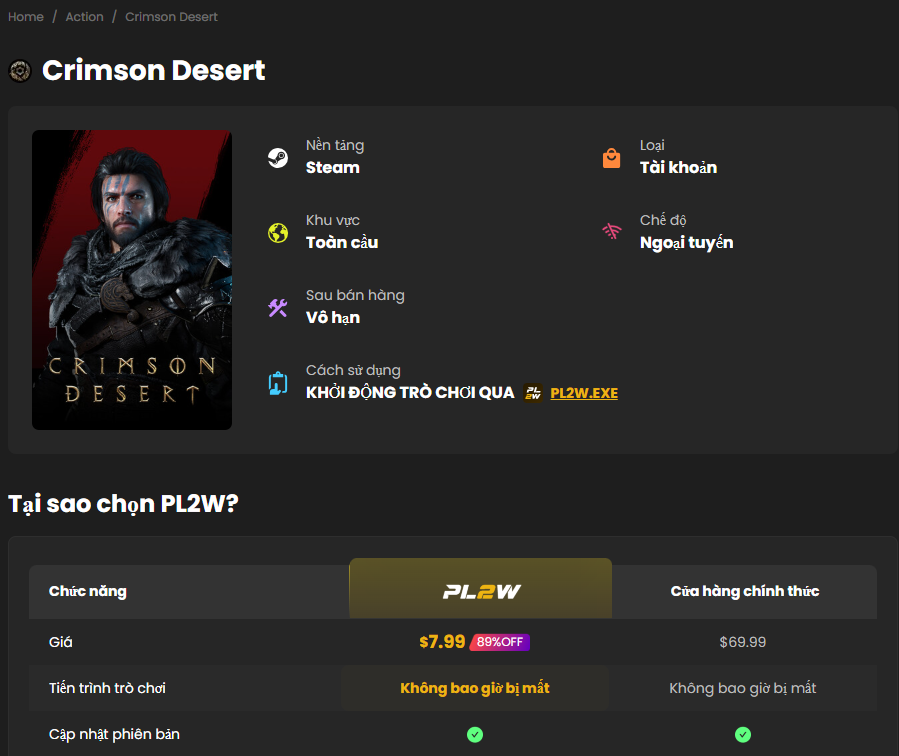 Crimson Desert giảm giá