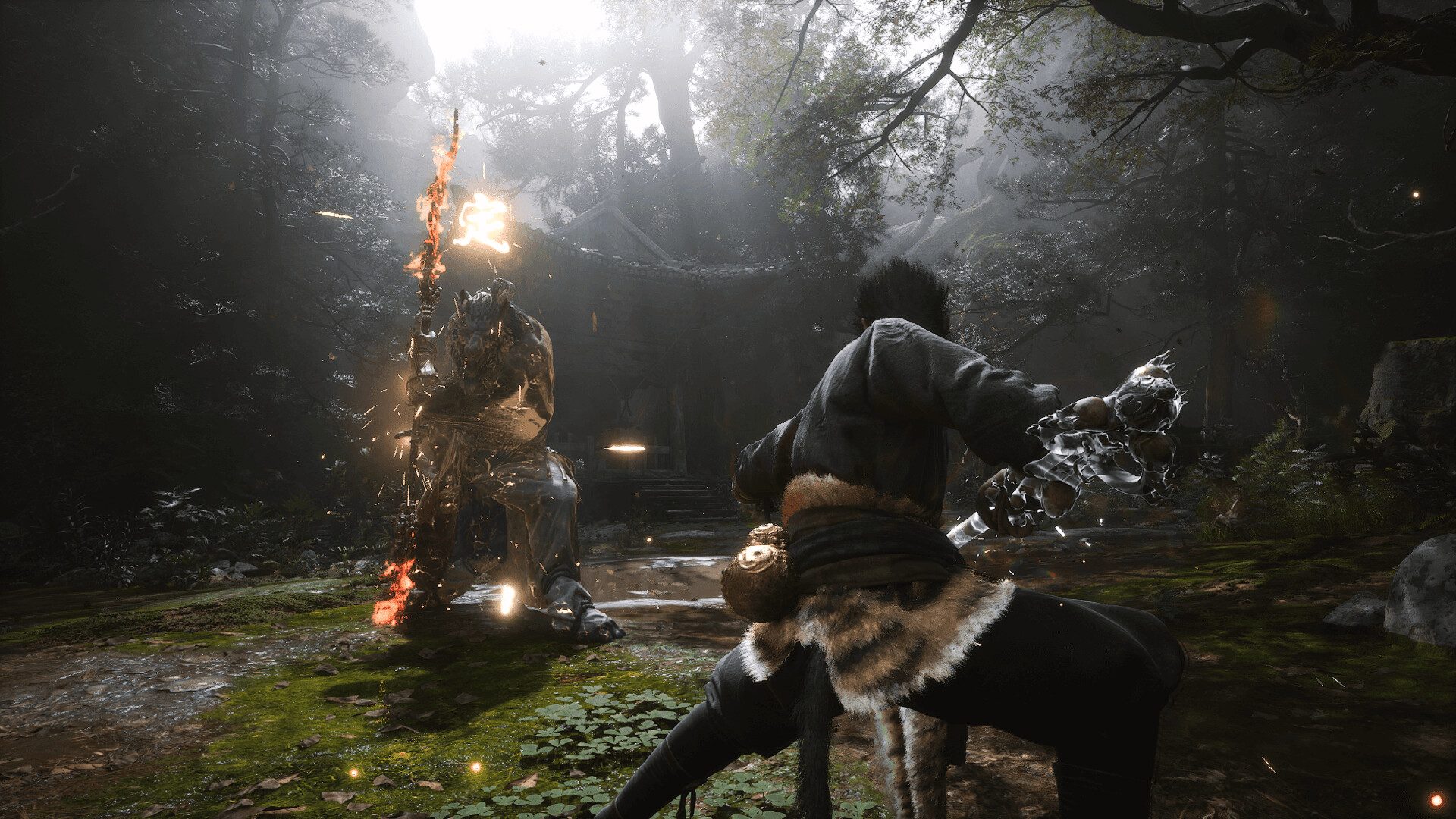 Black Myth Wukong forest battle scene