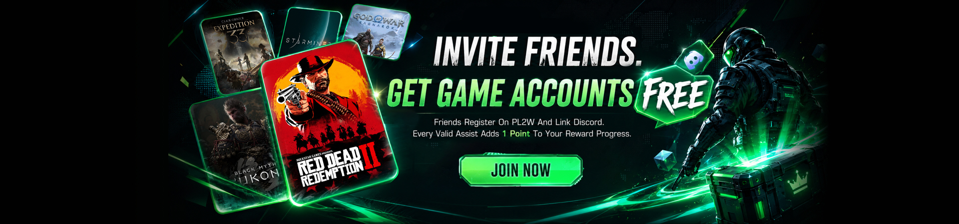 PL2W invite friends to redeem free PC games