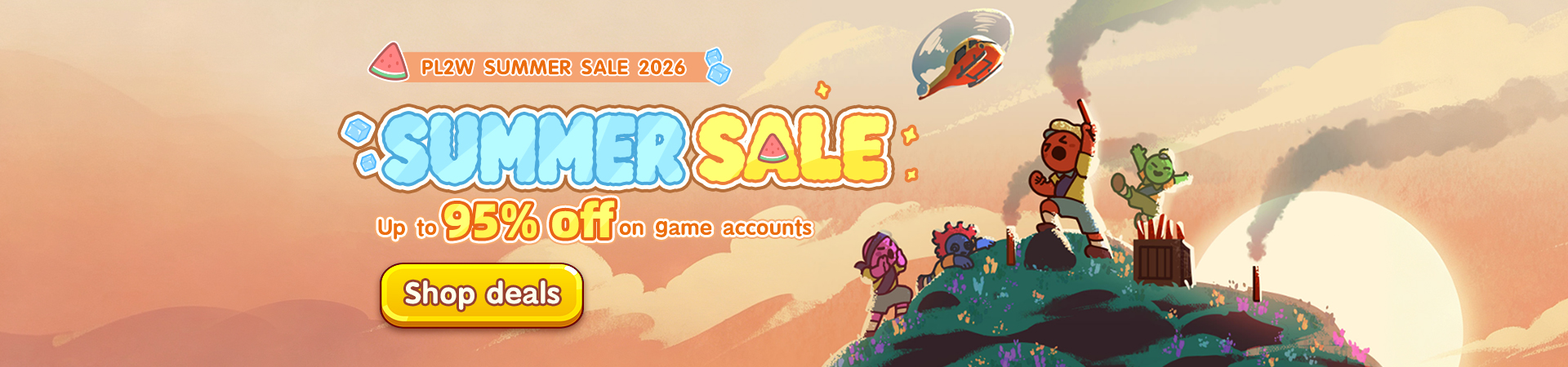 PL2W Summer Sale 2026 game account deals banner
